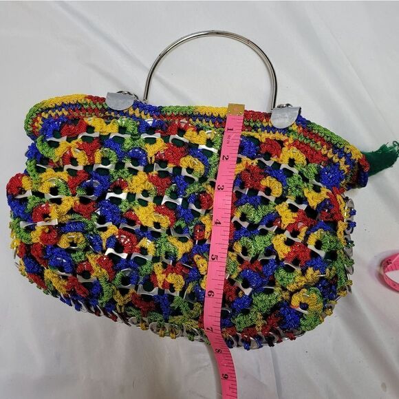VINTAGE eco friendly can tab soda pop top crochet handbag purse - Picture 9 of 9